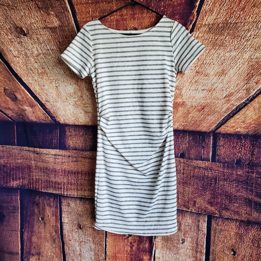 Grey and White Maternity dress